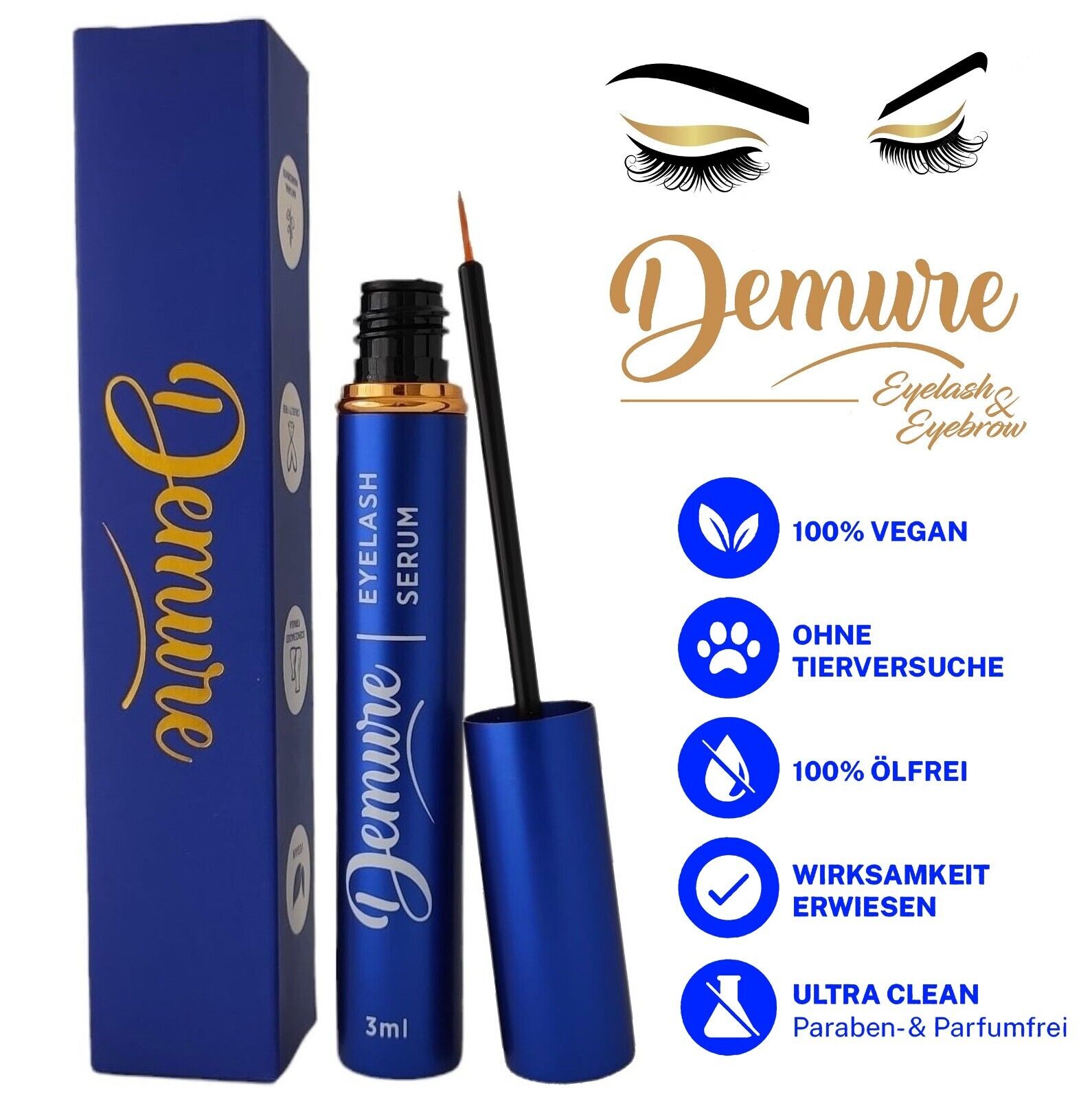 Hormonfrei Wimpernserum Demure Eyelash Augenbrauen Serum Wimpernwachstumsserum