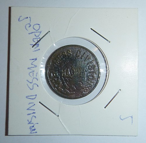 RARE - MACV-SOG Symbol - HACOM MESS - 5c Saigon Token, Coin - Vietnam War, D.471 - Picture 2 of 4