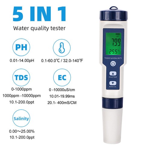 Digital PH Wert+TDS-EC Wasser Messgerät Tester Meter Aquarium Pool Prüfer PH0~14 - Bild 2 von 12