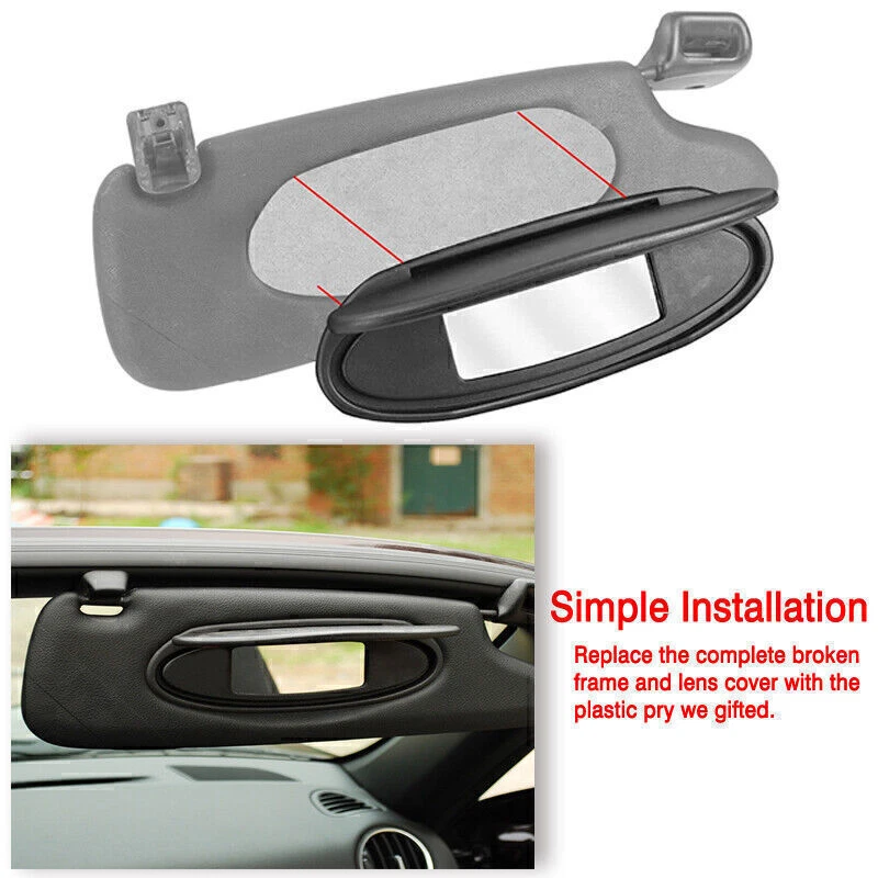 For Porsche 911 987 996 997 986 Cayman Boxster Sun Visor Vanity Mirror Housing - Image 3 of 4