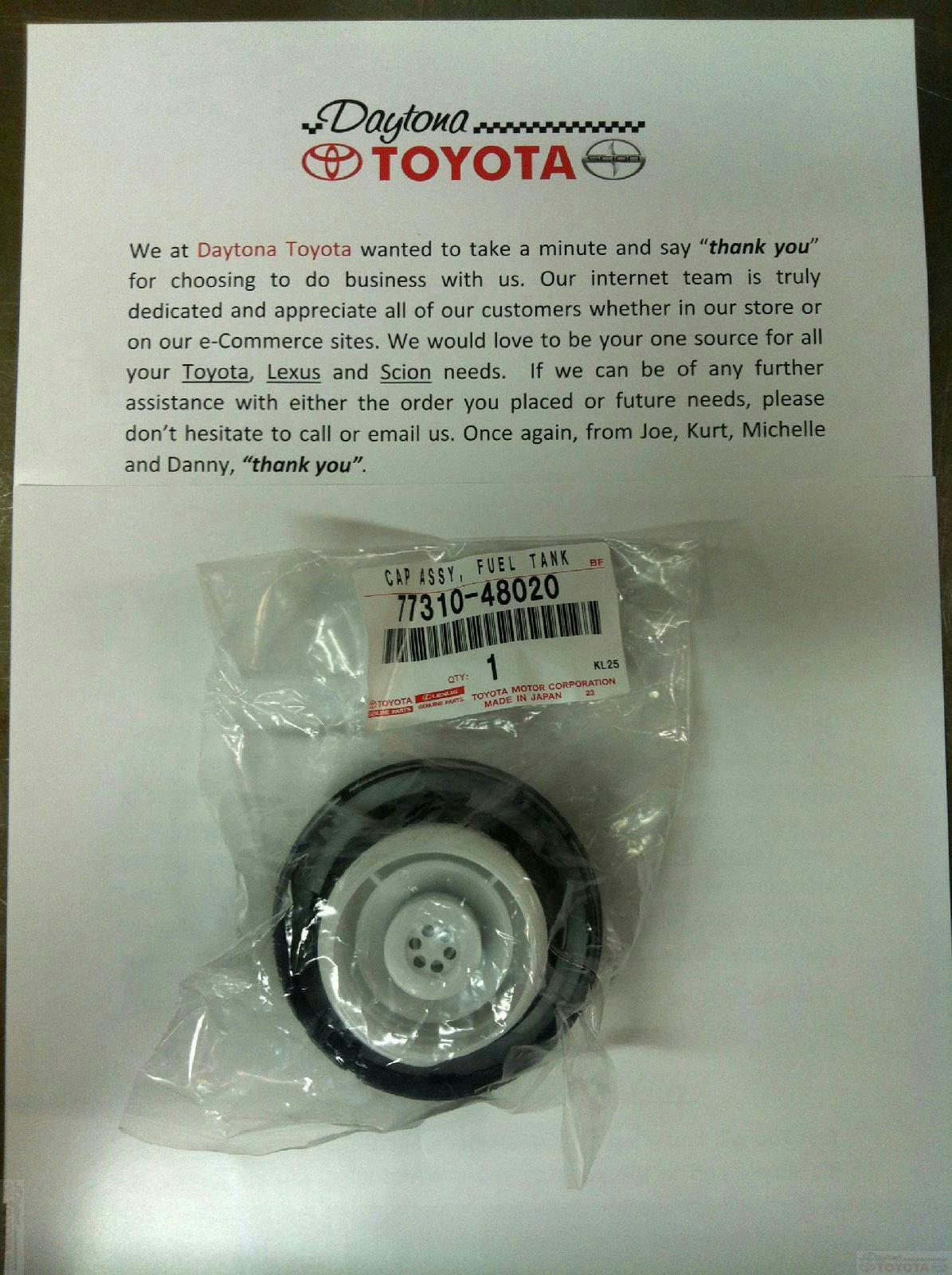 Genuine Toyota (7731048020) Fuel Tank Cap Assembly eBay