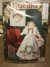1993 Bucilla Stamped Embroidery Christmas Doll Kit Nicole 14" Tall 83105 NIP