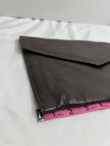 Vintage Leather Envelope Style Evening Clutch Handbag Black - Picture 6 of 6