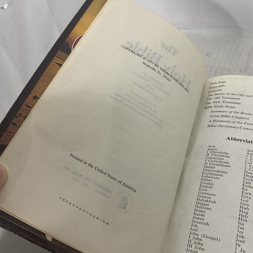 Heilige Bibel 1977 KJV Wörterbuch Konkordanz braun Leder roter Buchstabe Nelson wie besehen - Bild 6 von 11
