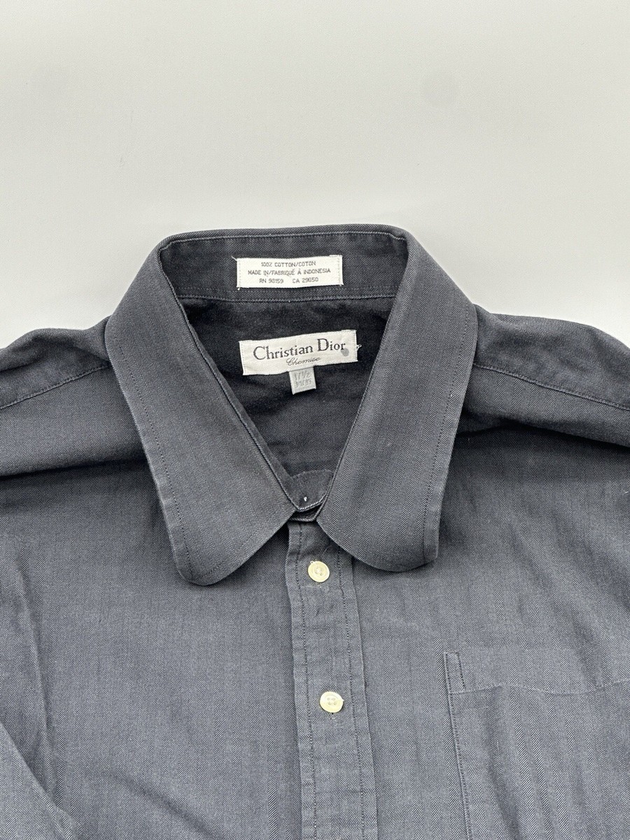 Christian Dior Men's Long Sleeve Button Down Size 17 1/2 34/35