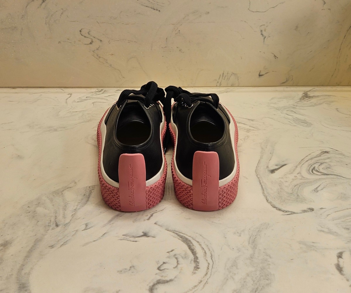 New! Salvatore Ferragamo 'Storm' Low Top Sneakers Black