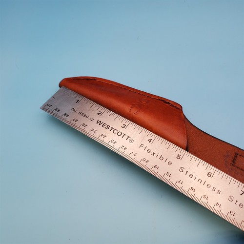 Ontario fixed blade Knife Sheath Brown Leather Bird Trout Fish Fillet 7.5" x 4" - Picture 8 of 10