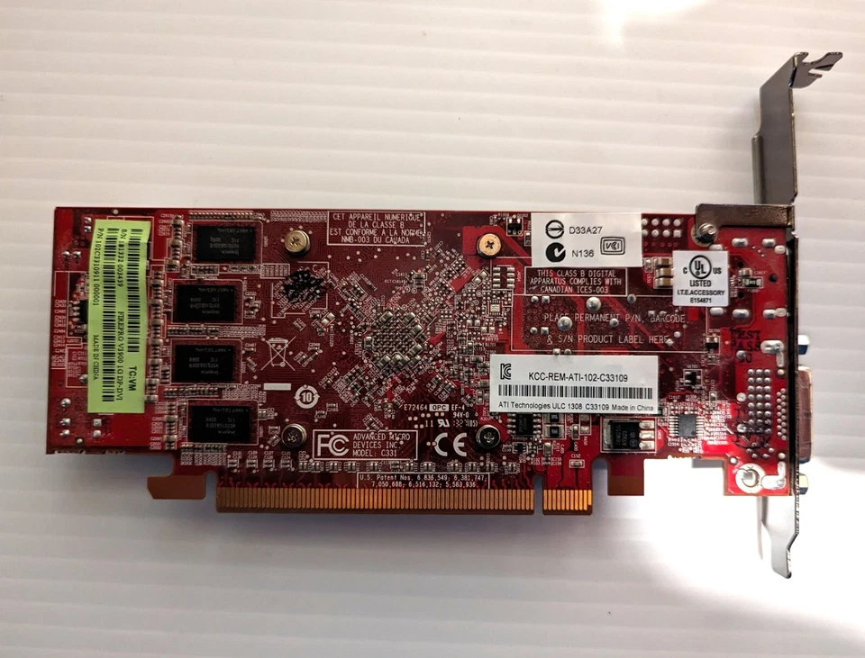 Lot of 4 - AMD FirePro V3900 1GB GDDR3 Display DVI Graphic GPU High Profile - Image 4 of 4