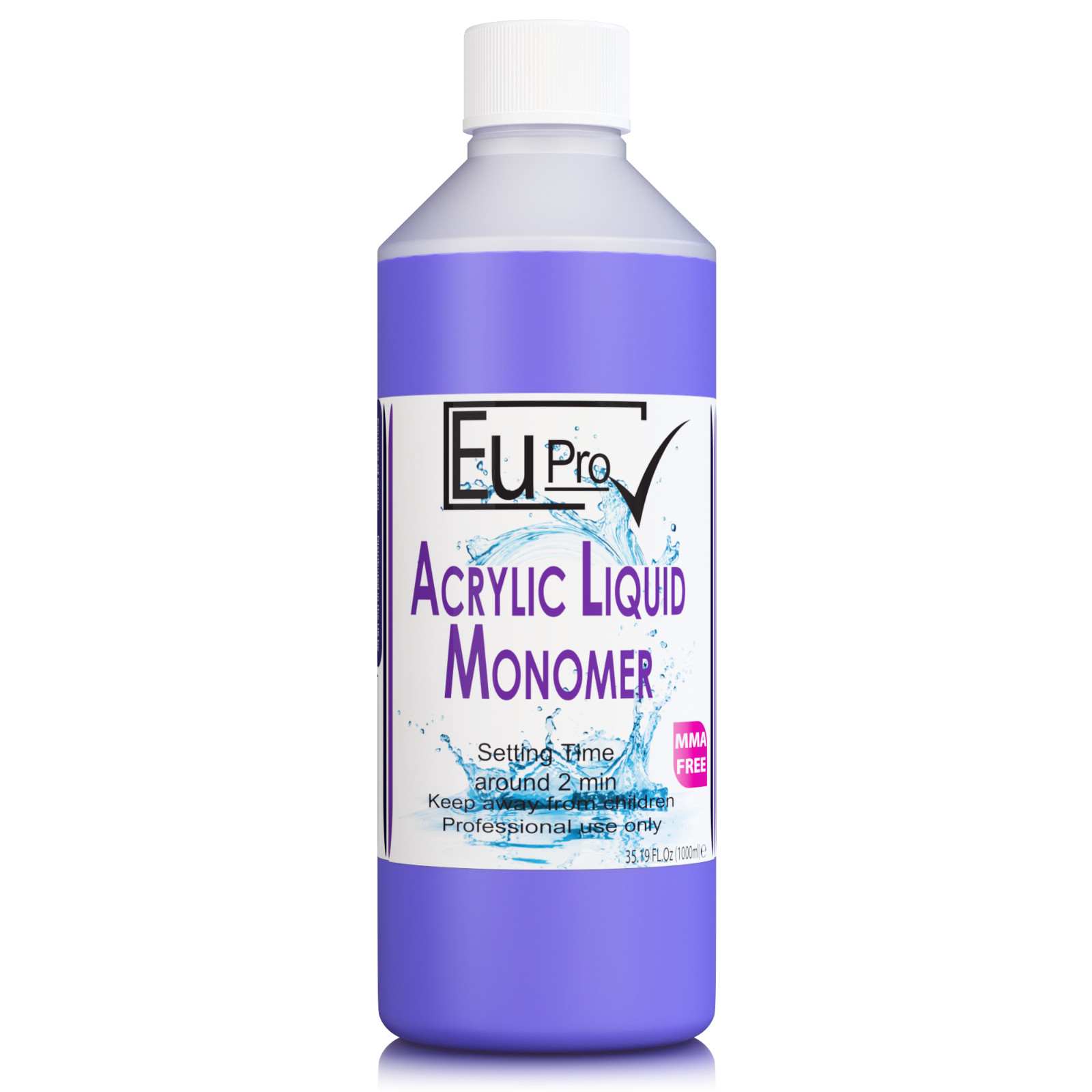 EuPro 1000ml Acrylic Nail Liquid Monomer Salon Nails Requires Powder To Work Koi