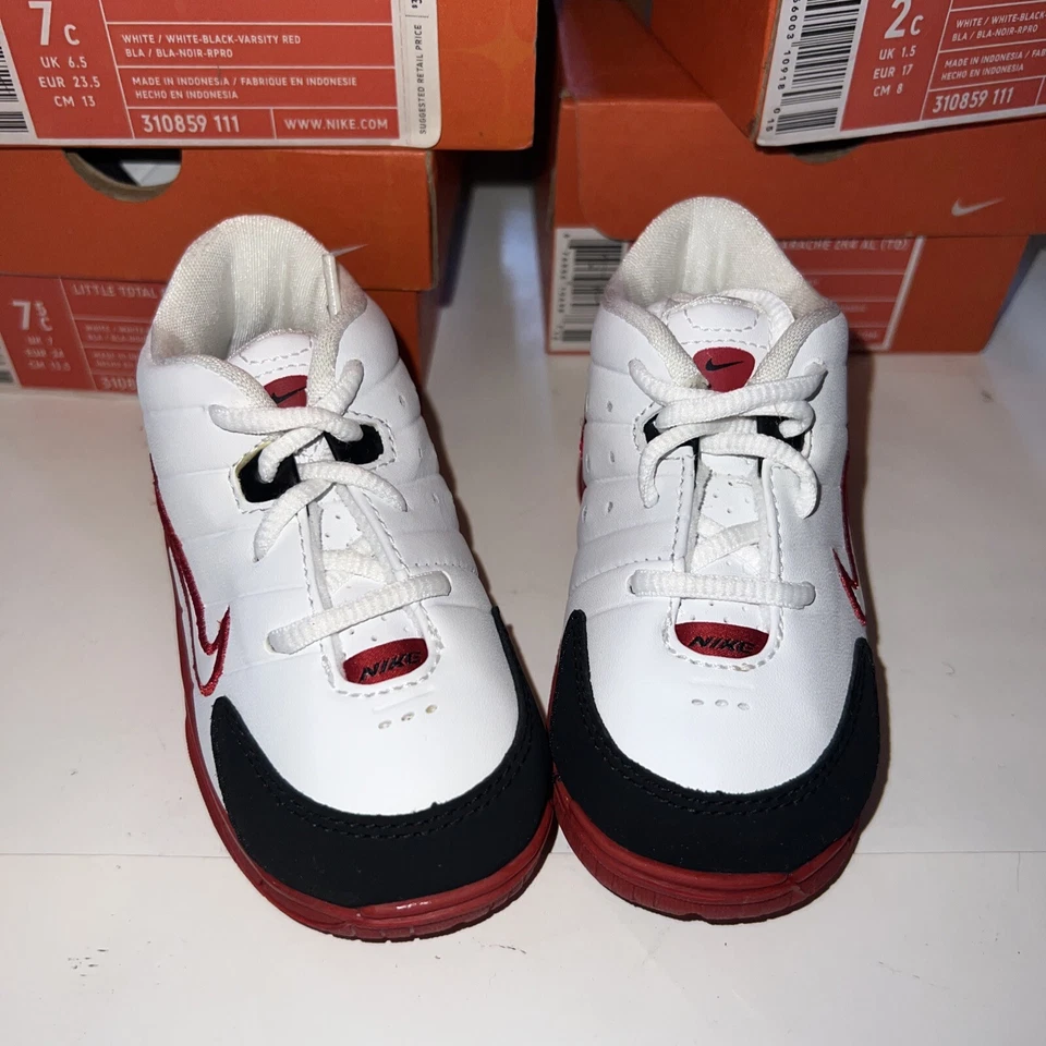 Paquete Total OG NIKE Baby Little Talla 2.5c Blanco Negro Rojo Desde 2005 310859-111 Foto 2 de 4