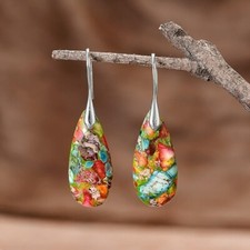 Boho Drop Earrings Galaxy Sea Sediment Healing Earrings Stylish Holiday Jewelry