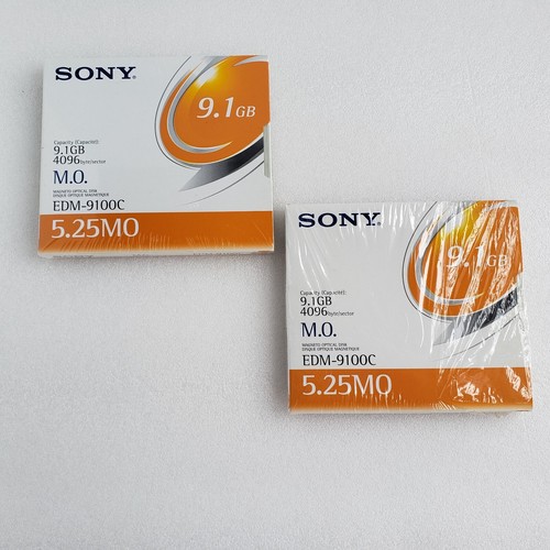 ~2 Disks~1 New Sealed SONY EDM-9100C 9.1GB Magneto/Magnetic Optical Disk 5.25" - Picture 2 of 8