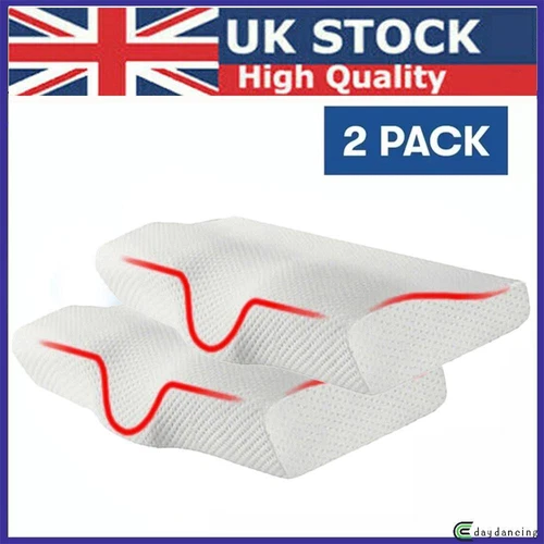 Contour Memory Foam Cervical Support Pillow Neck Pain Relief Sleeping Pillow