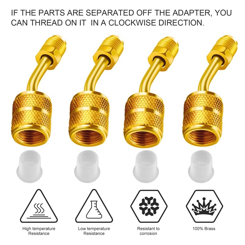 4 Pack Adapter Charging Vacuum Port Adapter Brass Converter with