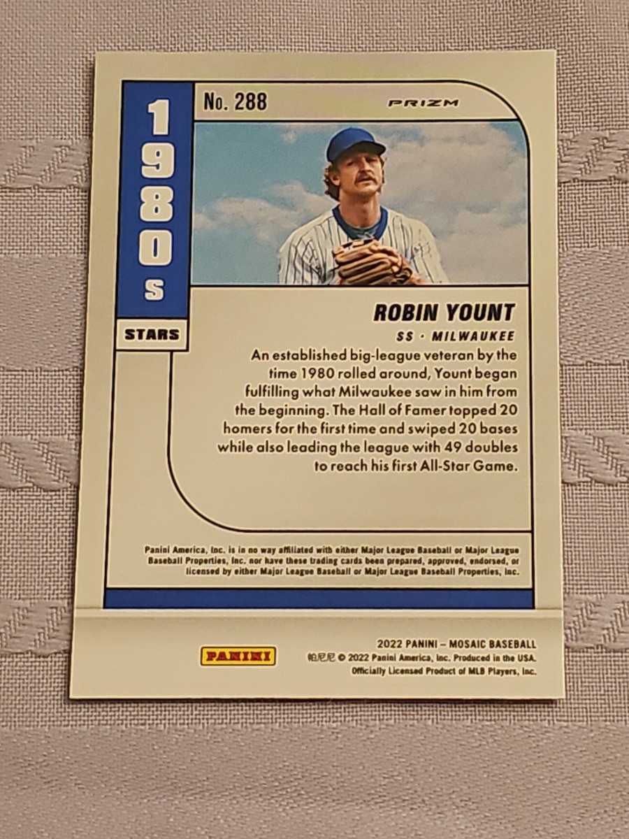 Robin Yount 2022 Panini Mosaic 1980s Stars #288 Orange Reactive