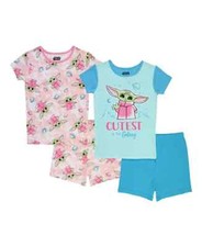 Star Wars The Mandalorian Little Girls Pajamas 4 Piece Set, Multi, Size 4