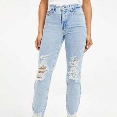 NWT GOOD AMERICAN Good Vintage Distressed High Waist Jeans Size 2 (26)