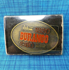Durango Colo DRG Railroad Town Belt Buckle 100 Years 1880 1980 Vtg RJ .CVB214