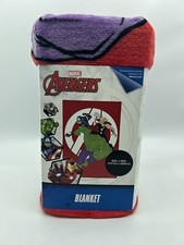 MARVEL AVENGERS Captain America Hulk Thor Kids Blanket 62in x 90in NEW