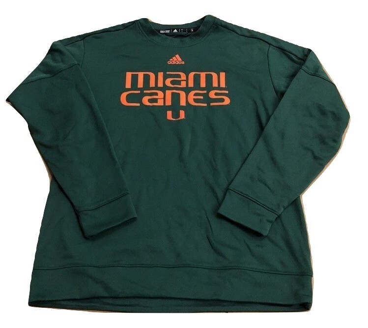 Толстовка Adidas NCAA University of Miami Hurricanes Crew Зеленый/оранжевый CV6052 