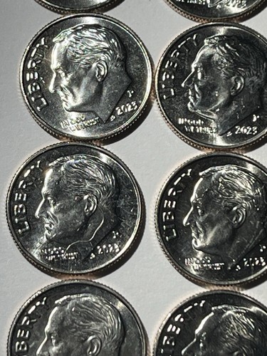 2023 P Uncirculated Roll Of Roosevelt Dimes W/Die Chip Errors On Every Coin(50) - Picture 15 of 24