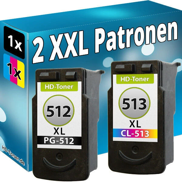 2x XL DRUCKER PATRONE PG512 CL513 für CANON PIXMA MX340 MX350 MX410 MX360 MX420