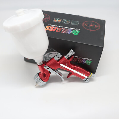 Red Spray Gun LITE 1.3mm Nozzle 600 ml cup LVMP Car Pain Tool for Devilbiss
