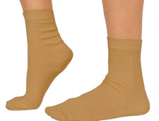 Mens Womens Thin Mid Calf Brown Socks 96 Organic Cotton 4 Elastic Medium