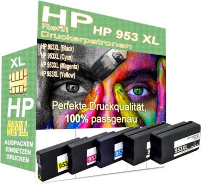 5 Druckerpatronen Refill für HP 953 XL OfficeJet Pro 8210,8218,8710,8715,8720 - Bild 1 von 4