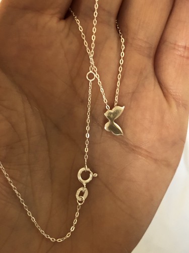 Collar de plata esterlina 925 mariposa longitud ajustable de 16""-18"" pulgadas Reino Unido - Imagen 7 de 12