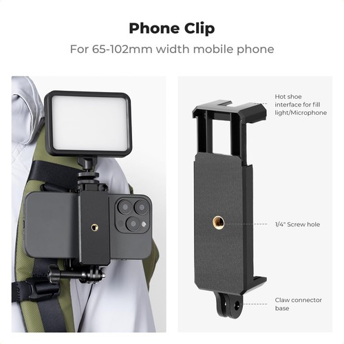 K&F Concept Backpack Strap Clip Mount for GoPro Hero 12 11 10 9 8 Action Camera - Picture 5 of 35