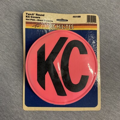 Vintage KC Hilites Round 6'' Fog Light Covers Hot Pink Vinyl #5109