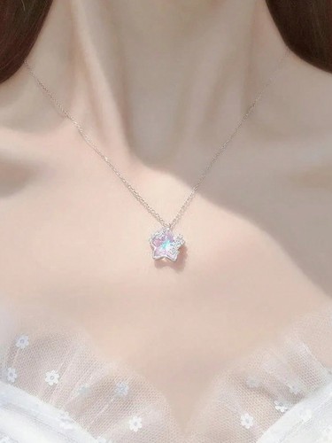 1pc Delicate Star Pendant Necklace For Women Dainty Necklace Elegant Jewelry - Picture 2 of 5