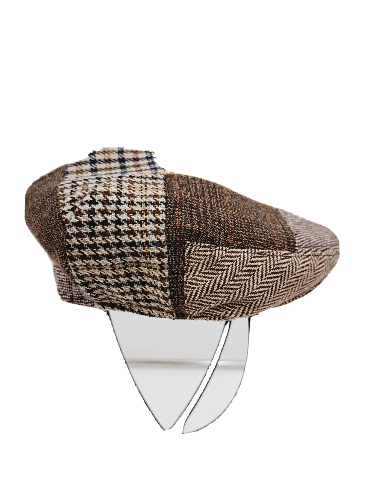 NWOT Baby Rattle Mixed Plaid Herringbone Newsboy cap 12-24 Months