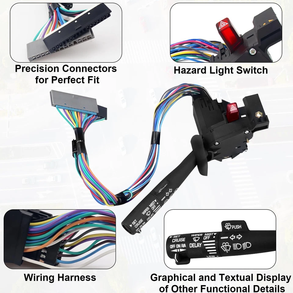 Turn Signal Wiper Switch Hazard Cruise Control for 1995- 2002 Chevy GMC 26100985 Foto 2 de 4