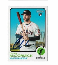 Houston Astros CHAS MCCORMICK   Signed 2022 Topps Heritage Card #182