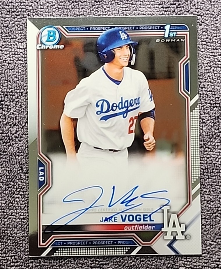 JAKE VOGEL 2021 Bowman Chrome 1st Bowman AUTO Autograph #CPA-JV LA Dodgers