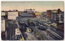 Boston MA Terminal Station Dudley Street  Antique Postcard 1910