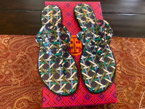 Tory Burch Miller Sandals Navy Caning 