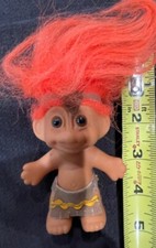 VINTAGE RUSS BERRIE TROLL GIRL DOLL - ORANGE HAIR - BROWN EYES - HAWAIIAN