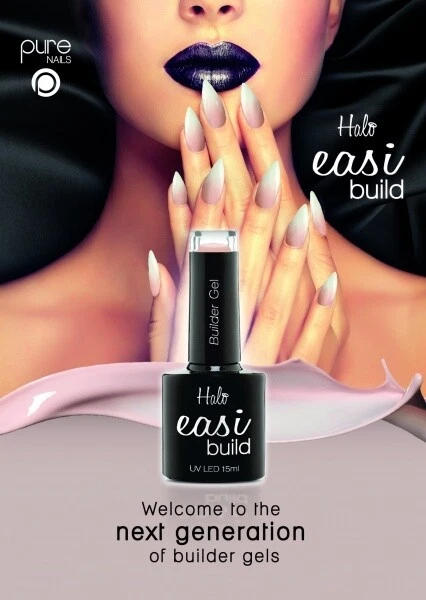 Pure Nail Halo EasiBuild UV LED Brush On Builder Gel Easi Build ALL Colours