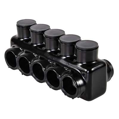 Polaris IPLD600-5 5-Port Black Multi-Tap Pre-Insulated Connector, 600 MCM  6 AWG