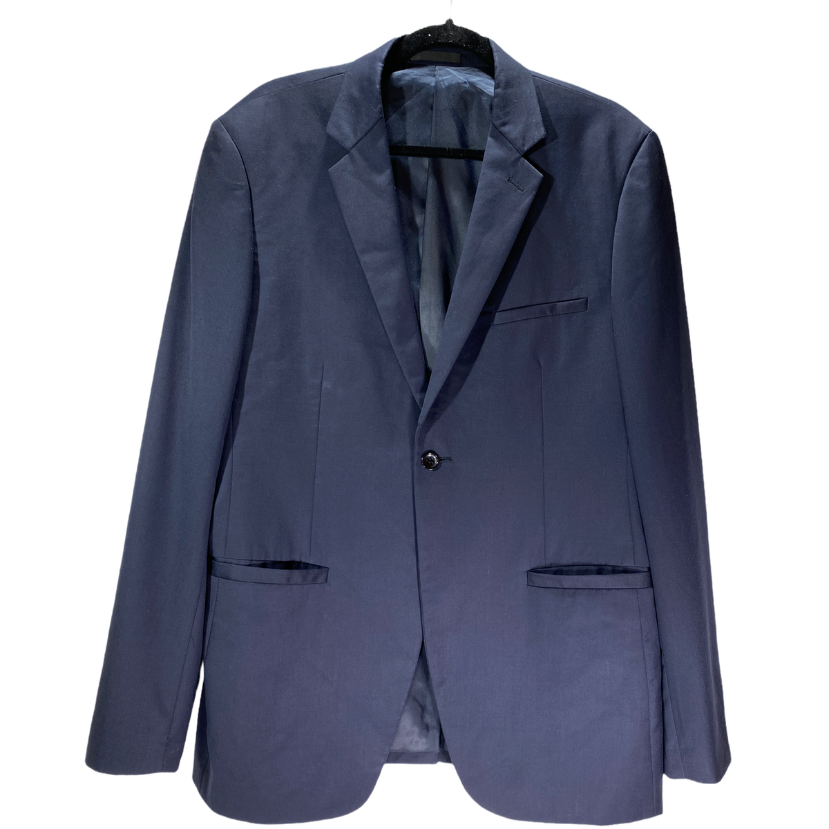 アプレッセSub Wool Navy Blazer SIZE: 2 Wool Double-Face Blazer with Leather Collar