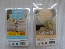 2 X AIRPURE CANDLE  FRAGRANCED WAX MELT - FRENCH VANILLA - FRESH LINEN- NEW