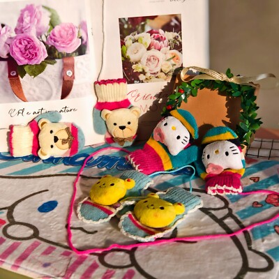 Kids Cute Style Winter Soft Gloves Girls Prevent Lose Rope Warm Mittens 2025