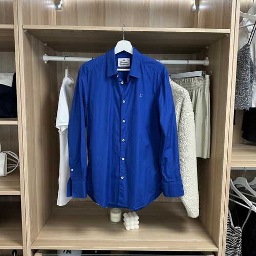 Vivienne Westwood Long-Sleeve Formal Shirt Mens Size 48 / M Blue Orb Button-Up.