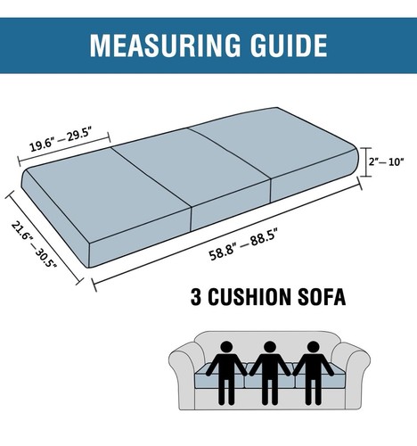 Paquete de 3 fundas de cojín de asiento individuales súper elásticas para sofá sofá H.VERSAILTEX - Imagen 2 de 7
