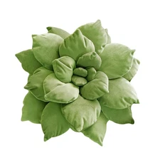 3D 17" Green Cactus Flower Pillow | Hand-Stitched Flower Pillow for Bedroom, ...