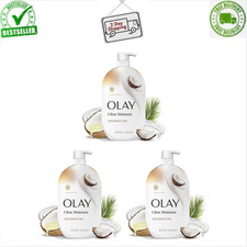 3 Pack Olay Ultra Moisture Body Wash, Coconut Oil, Vitamin B3, 35 fl oz, New