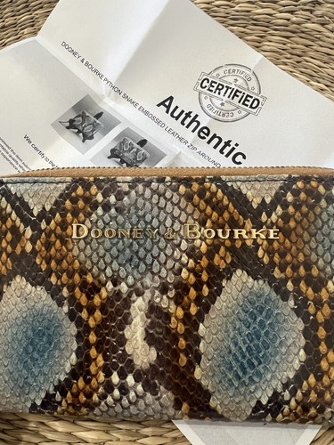 Authentische Dooney & Bourke Leder-Geldbörse mit Python-Prägung und umlaufend - Bild 2 von 14